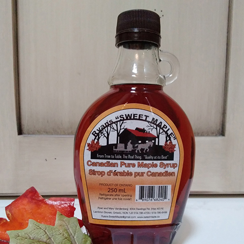 250ml Glass bottle of Canadian Pure Maple Syrup