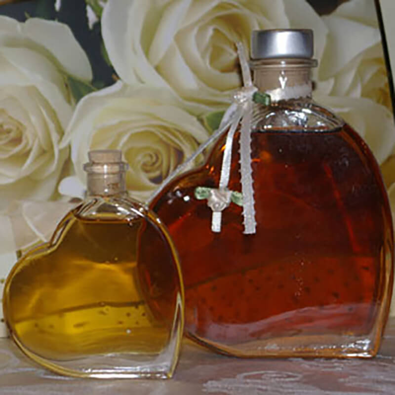 Heart shaped Maple Syrup Bottles
